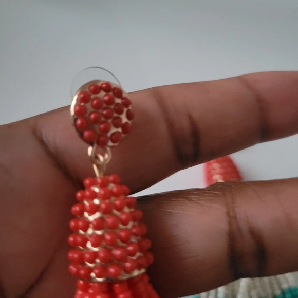 Beaded Tassel Earrings Long and Colorful - Picture 4 of 6